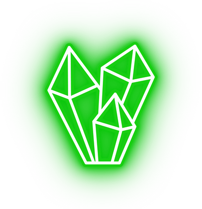 Neon green crystal ore icon