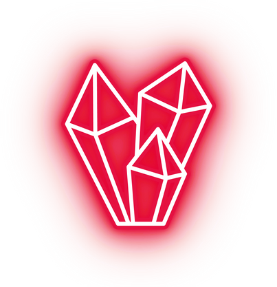 Neon red crystal ore icon