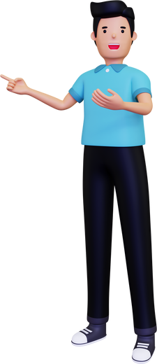 Man pointing towards something 3D Illustration